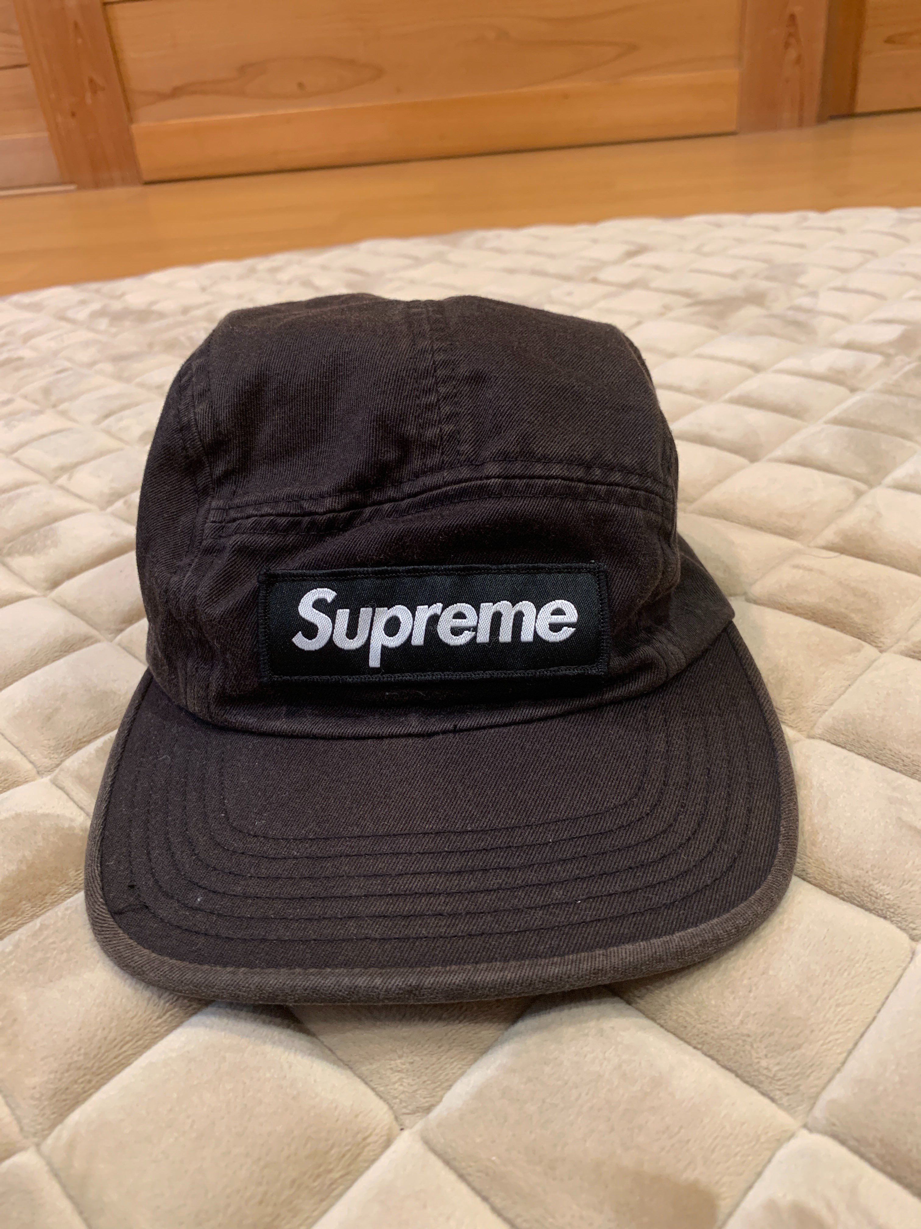Supreme Washed Chino Twill Camp Cap "Black"(21SS)