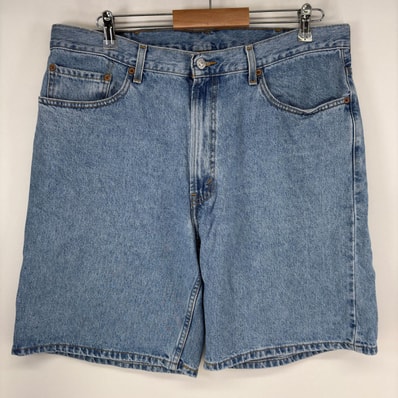 古着 リーバイス Levi's ショートパンツ テーパード 5ポケット ジップ 550 ハーフパンツ ジーパン 大きいサイズ w38 ブルー メンズ