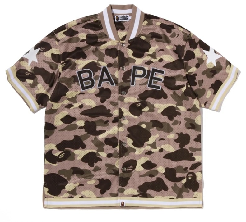 A BATHING APE COLOR CAMO MESH SHIRT