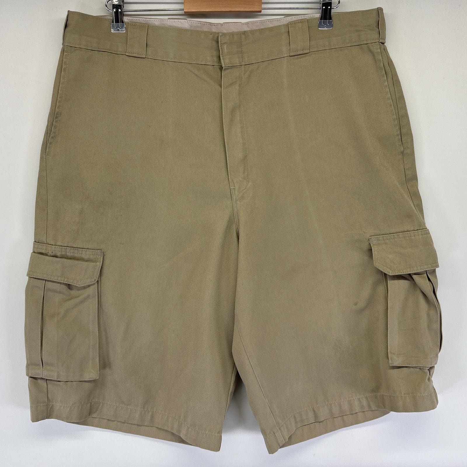 古着 ディッキーズ Dickies ショートパンツ ワーク カーゴ 半ズボン ハーフパンツ 短パン ワンポイントロゴ ルーズフィット ベージュ系 メンズ