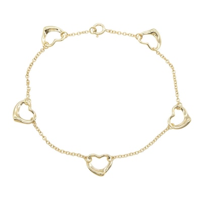 ティファニー TIFFANY&CO オープンハート 5モチーフ ブレスレット ブレスレット アクセサリー K18(イエローゴールド) レディース ゴールド系 【中古】