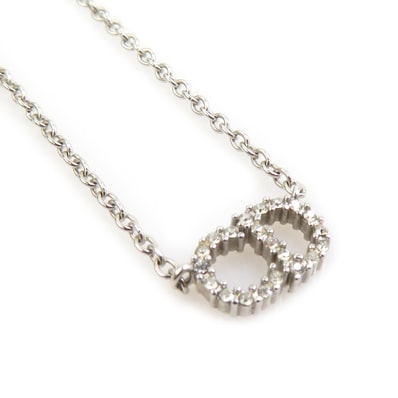 クリスチャンディオール Christian Dior ネックレス メタル/ラインストーン シルバー レディース【中古】 e61960