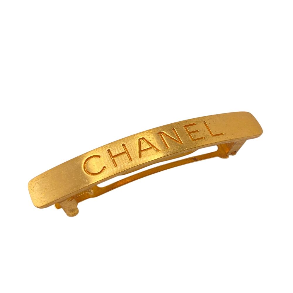 シャネル CHANEL ヘアアクセサリー ロゴ バレッタ 96A ゴールド