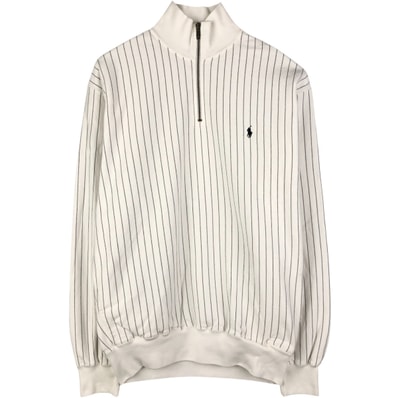 古着 90年代 ラルフローレン Ralph Lauren POLO SPORTポロスポーツ ストライプ柄 ハーフジップスウェットシャツ トレーナー メンズM相当 ヴィンテージ/eaa590454