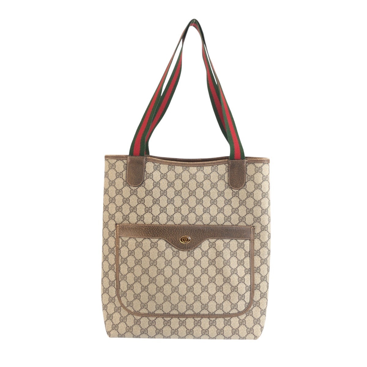 美品 GUCCI グッチ シェリーライン ベージュ ブラウン GGスプリームキャンバス レザー/ トートバッグ ショルダーバッグ 603306 【中古】