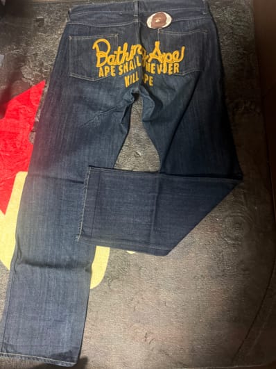 A BATHING APE 1997 Type-01 Champion Denim Pants "Indigo"