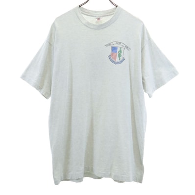 FRUIT OF THE LOOM フルーツオブザルーム 90s USA製 オールド バックプリント 半袖 シングルステッチ Tシャツ XL グレー