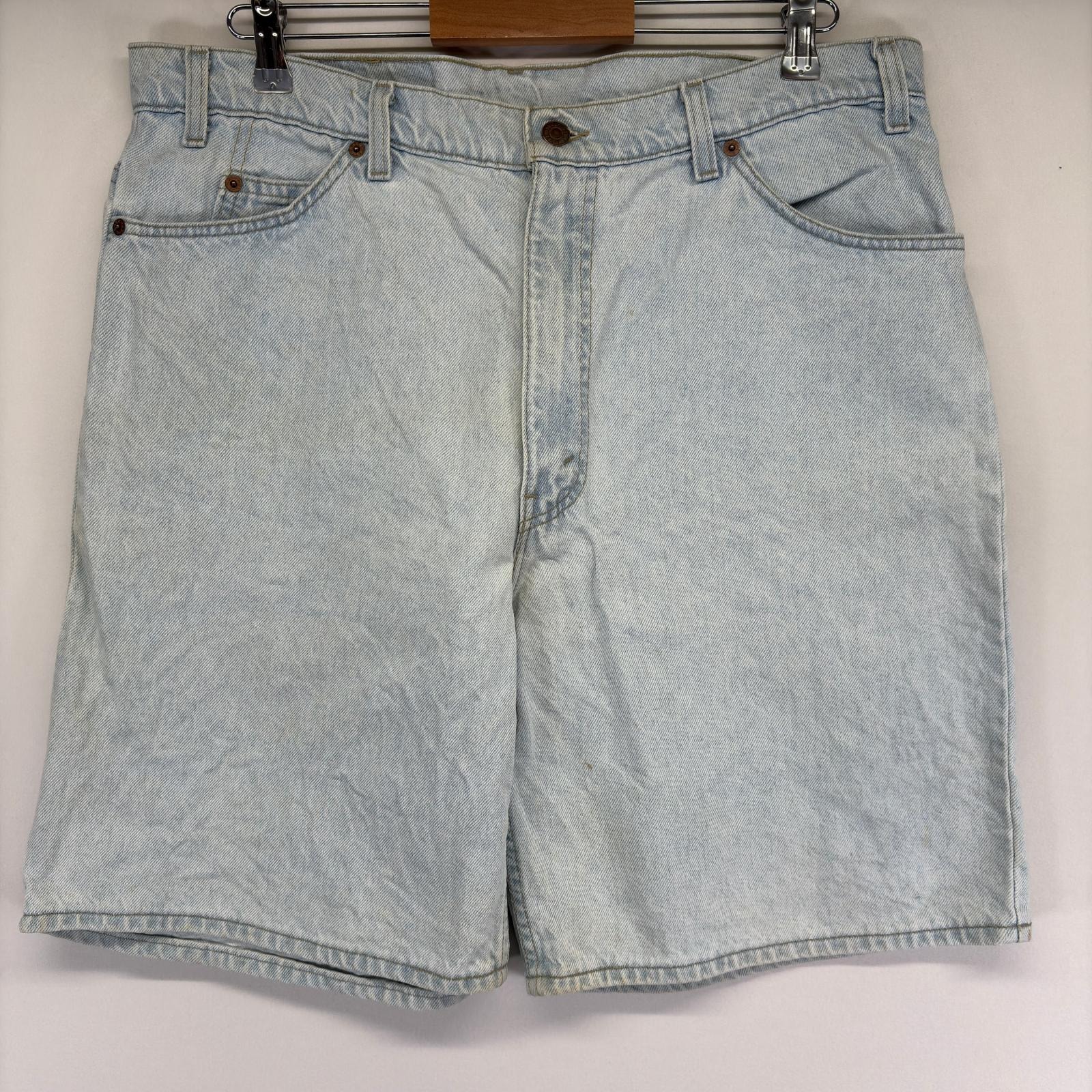 古着 90's/90年代 リーバイス Levi's USA製 デニム ショートパンツ 5ポケット 550 テーパード バギー ハーフパンツ w38  ブルー系 メンズ