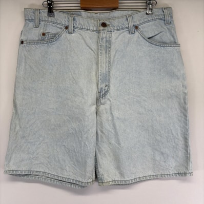 古着 90's/90年代 リーバイス Levi's USA製 デニム ショートパンツ 5ポケット 550 テーパード バギー ハーフパンツ w38 ブルー系 メンズ