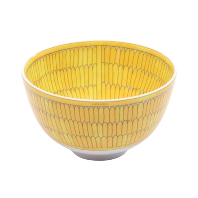 エルメス HERMES ソレイユドゥエルメス ボウルPM 食器 アクセサリー 陶器 ホワイト メンズ レディース イエロー系 / ホワイト系 / グレー系 【中古】