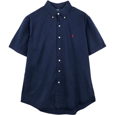 古着 ラルフローレン Ralph Lauren POLO by Ralph Lauren CUSTOM FIT 半袖 ボタンダウンシャツ メンズL相当/eaa668628