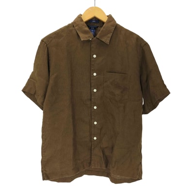 00S リネン 開襟 オープンカラー S/S シャツ ボックス シルエット【1143533693130】