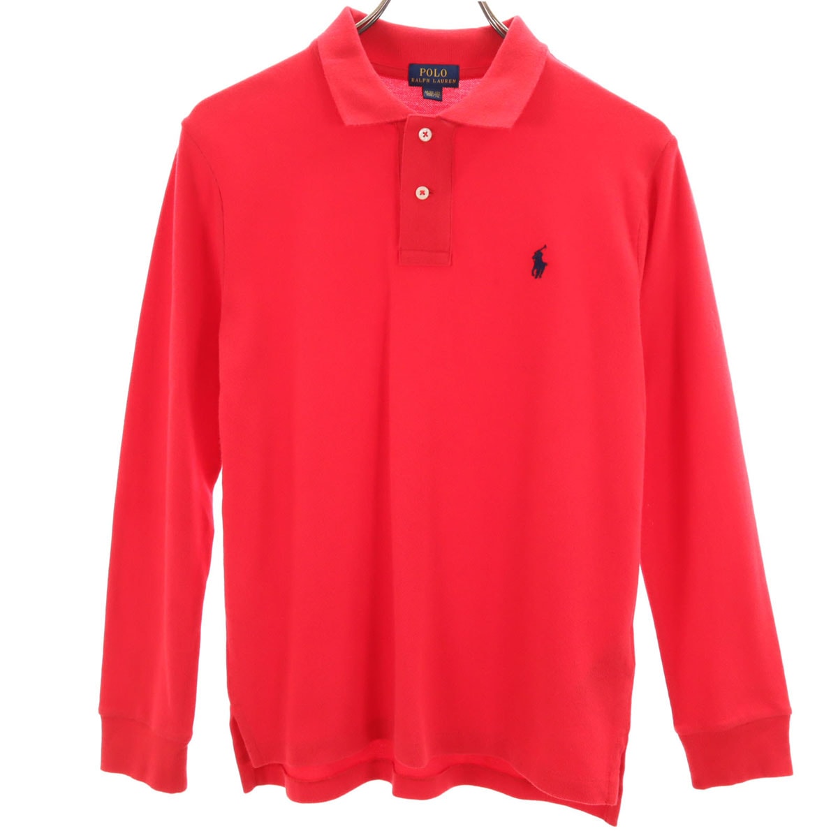POLO RALPH LAUREN ポロラルフローレン 長袖 ポロシャツ M 10-12 レッド系