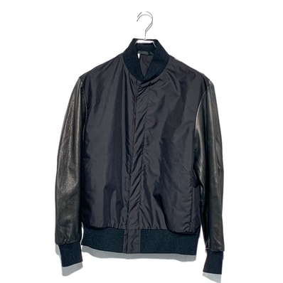 N.HOOLYWOOD Deerskin leather combination jacket Black 16SS