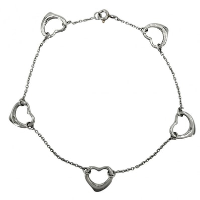 TIFFANY&Co. ティファニー ブレスレット エルサ・ペレッティ オープンハート 5P アクセサリー ジュエリー Pt950プラチナ レディース 約7.3g【中古品】