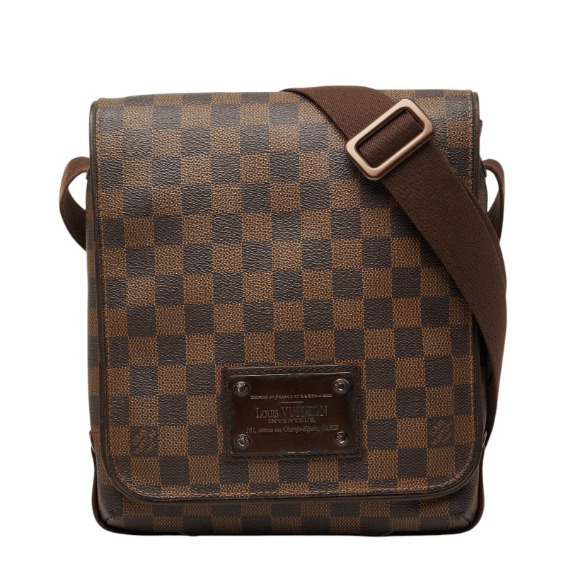 ルイ ヴィトン ダミエ ブルックリンPM 斜め掛け ショルダーバッグ N51210 ブラウン PVC レザー レディース LOUIS VUITTON 【中古】