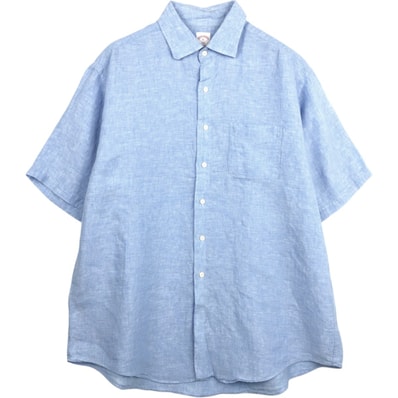 古着 ブルックスブラザーズ Brooks Brothers 346 半袖 リネンシャツ メンズXL相当/eaa668150