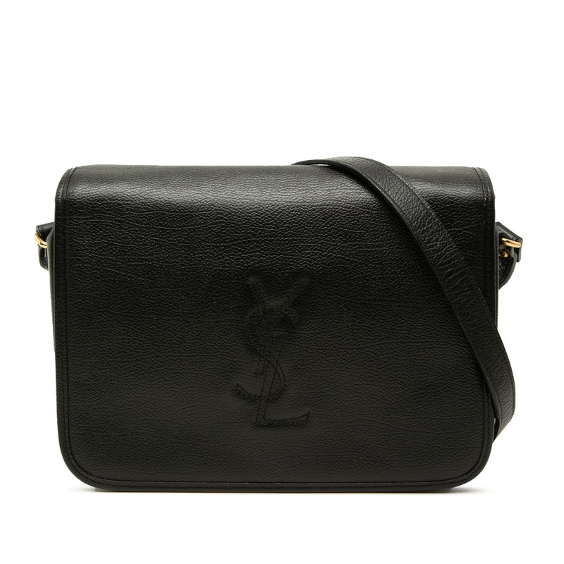 サンローラン YSLロゴ 斜めかけ ショルダーバッグ ブラック レザー レディース SAINT LAURENT 中古