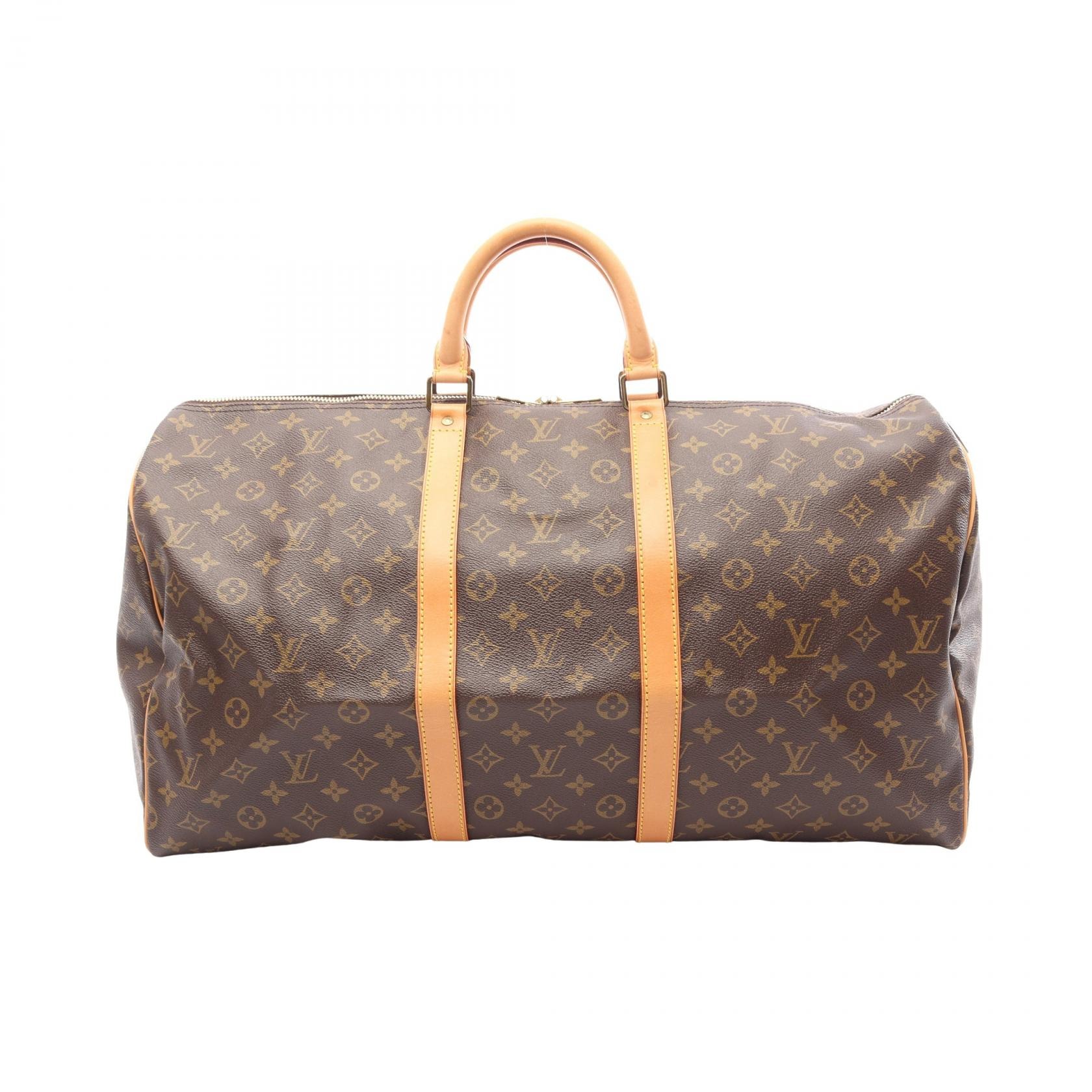 ルイ・ヴィトン LOUIS VUITTON キーポル55 モノグラム ボストンバッグ バッグ PVCコーティングキャンバス レザー モノグラム メンズ レディース ブラウン系 M41424 【中古】