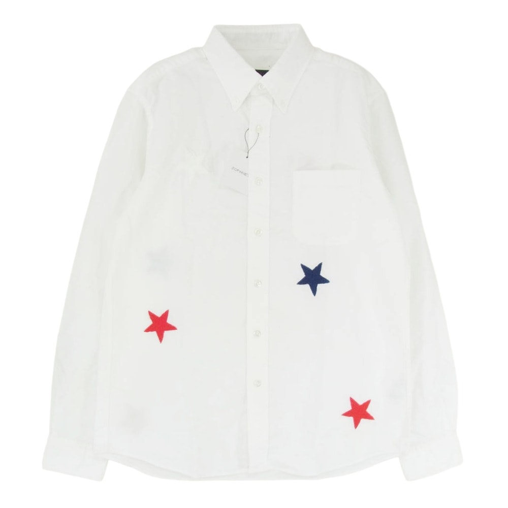 SOPHNET. ソフネット 長袖シャツ 17SS SOPH-170068 STAR EMBROIDERY B.D SHIRT スター 刺繍 ボタンダウン 長袖 シャツ ホワイト系 M【美品】【中古】