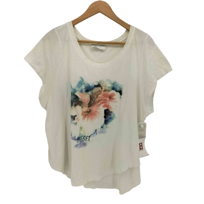 00s 花柄 水彩画 プリント半袖Tシャツ【1138186345734】