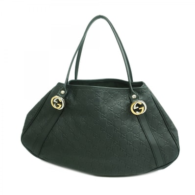 ★最終価格【6db1663-k】グッチ ハンドバッグ グッチシマ 232963 レザー ブラック ゴールド/シルバー金具【中古】レディース