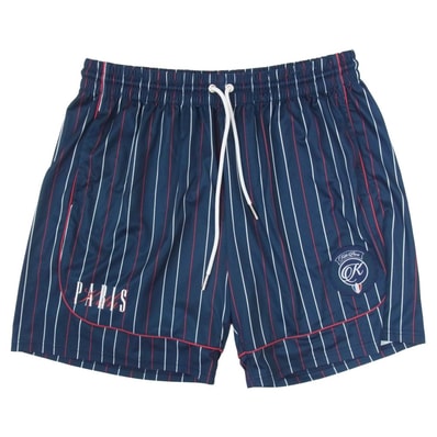 KITH キス ショートパンツ PARIS パリ ストライプ ハーフ ショーツ パンツ ネイビー系 XL【中古】