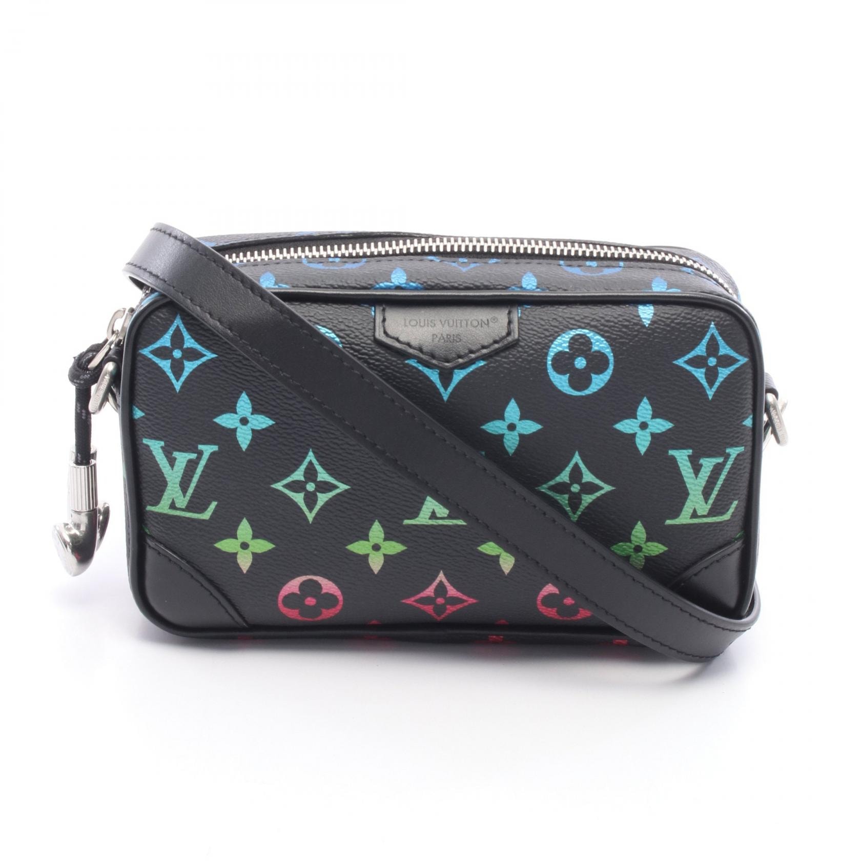 ルイ・ヴィトン LOUIS VUITTON トロカデロ ウェアラブルウォレット ショルダーバッグ バッグ PVCコーティングキャンバス レザー モノグラム・イリディセント メンズ ブラック系 / マルチカラー M13903 【中古】