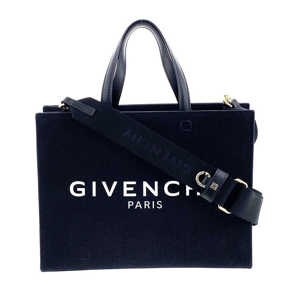Givenchy ジバンシー Gトート バッグ ミニ トートバッグ BB50N0B1F1 キャンバス ブラック レディース【中古】