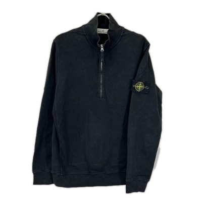 Stone Island Wappen Patch Half Zip-up Fluffy Sweatshirt "Gray"