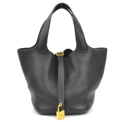 エルメス HERMES ハンドバッグ ピコタンロックPM 18 トリヨンクレマンス ブラック ゴールド レディース【中古】 90269k