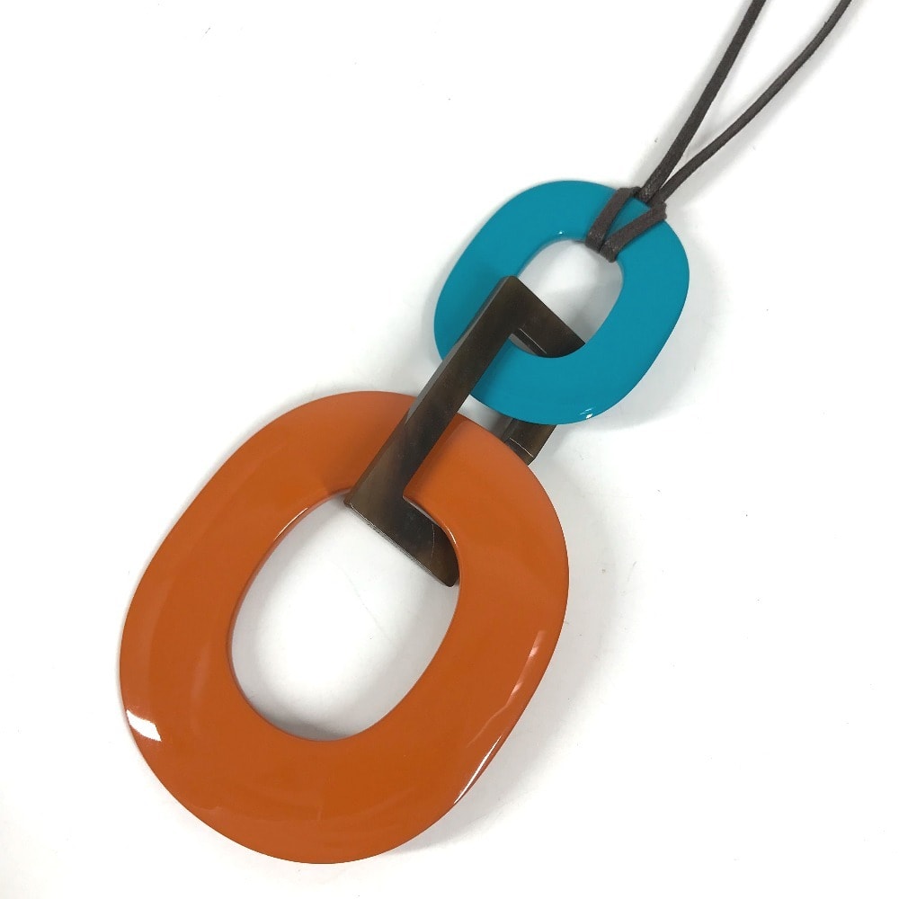 エルメス HERMES イスム イスム 2連 バッファローホーン アクセサリー ジュエリー チョーカー ネックレス バッファローホーン オレンジ