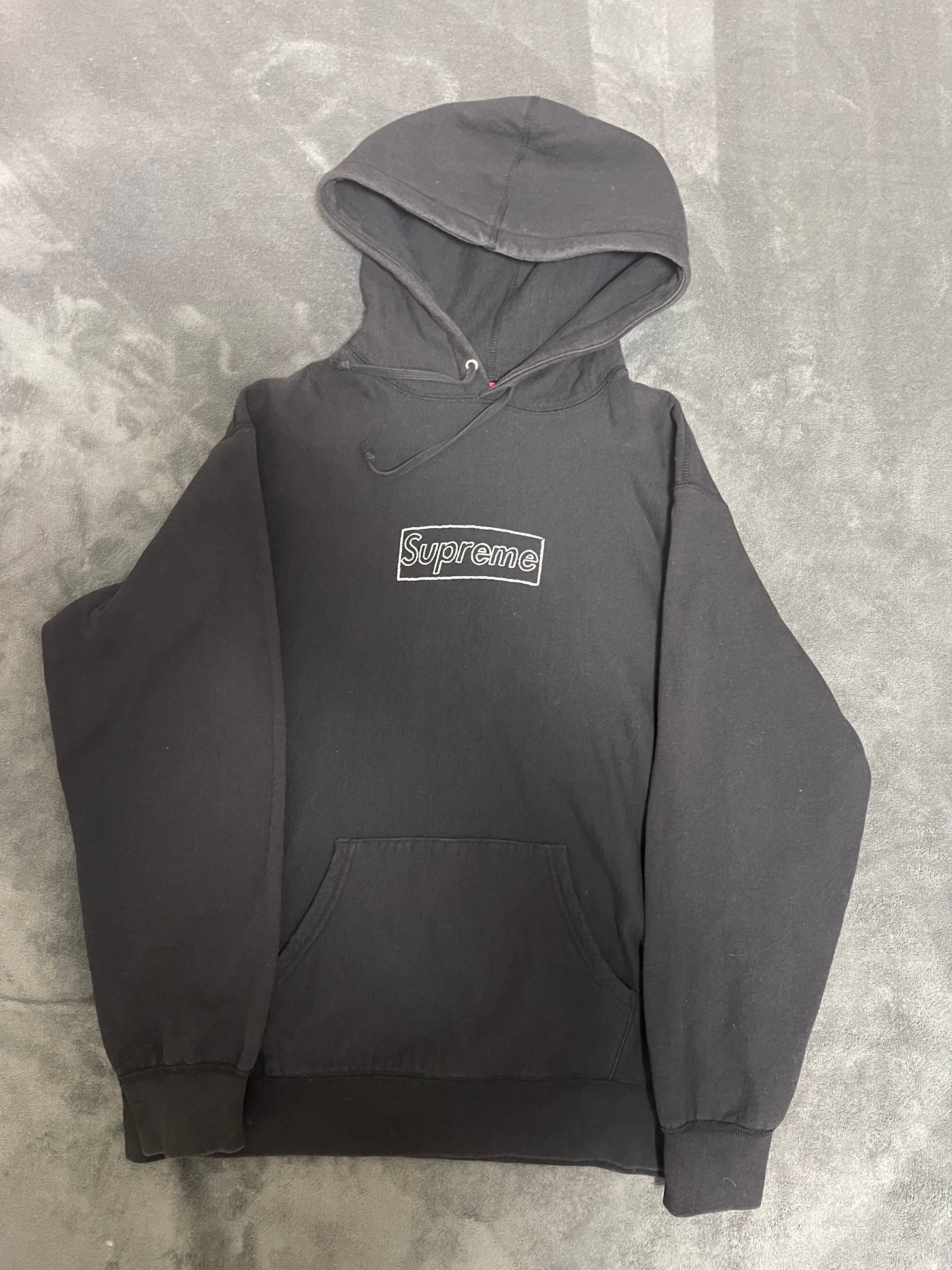 Supreme KAWS Chalk Logo Hooded Sweatshirt "Black"(2021)