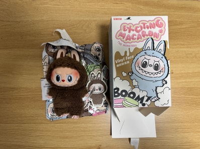 POP MART THE MONSTERS (LABUBU) Exciting Macaron Plush Series CHESTNUT COCOA (Secret)