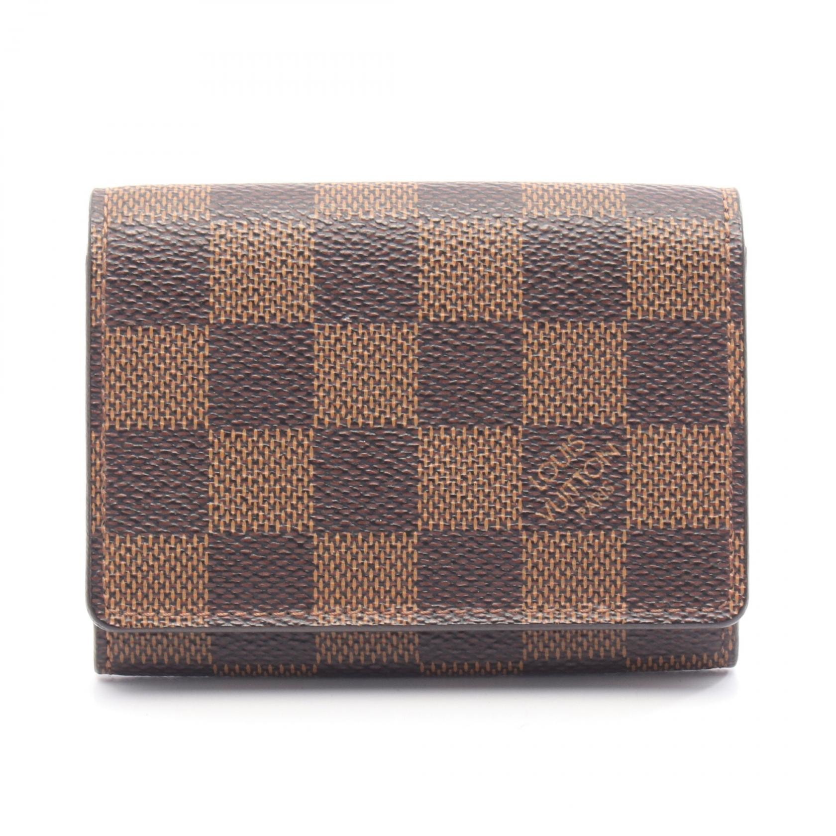 ルイ・ヴィトン LOUIS VUITTON アンヴェロップ カルト ドゥ ヴィジット 名刺入れ アクセサリー PVCコーティングキャンバス PVC ダミエ エベヌ メンズ レディース ブラウン系 N62920 【中古】