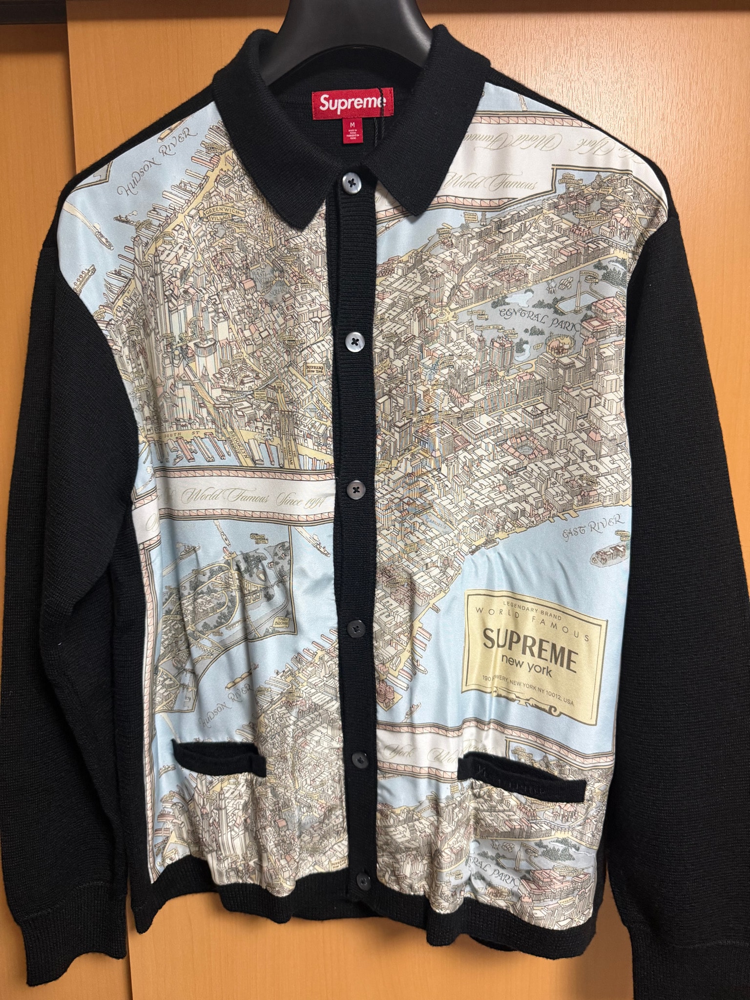 Supreme Silk Map Cardigan "Black"