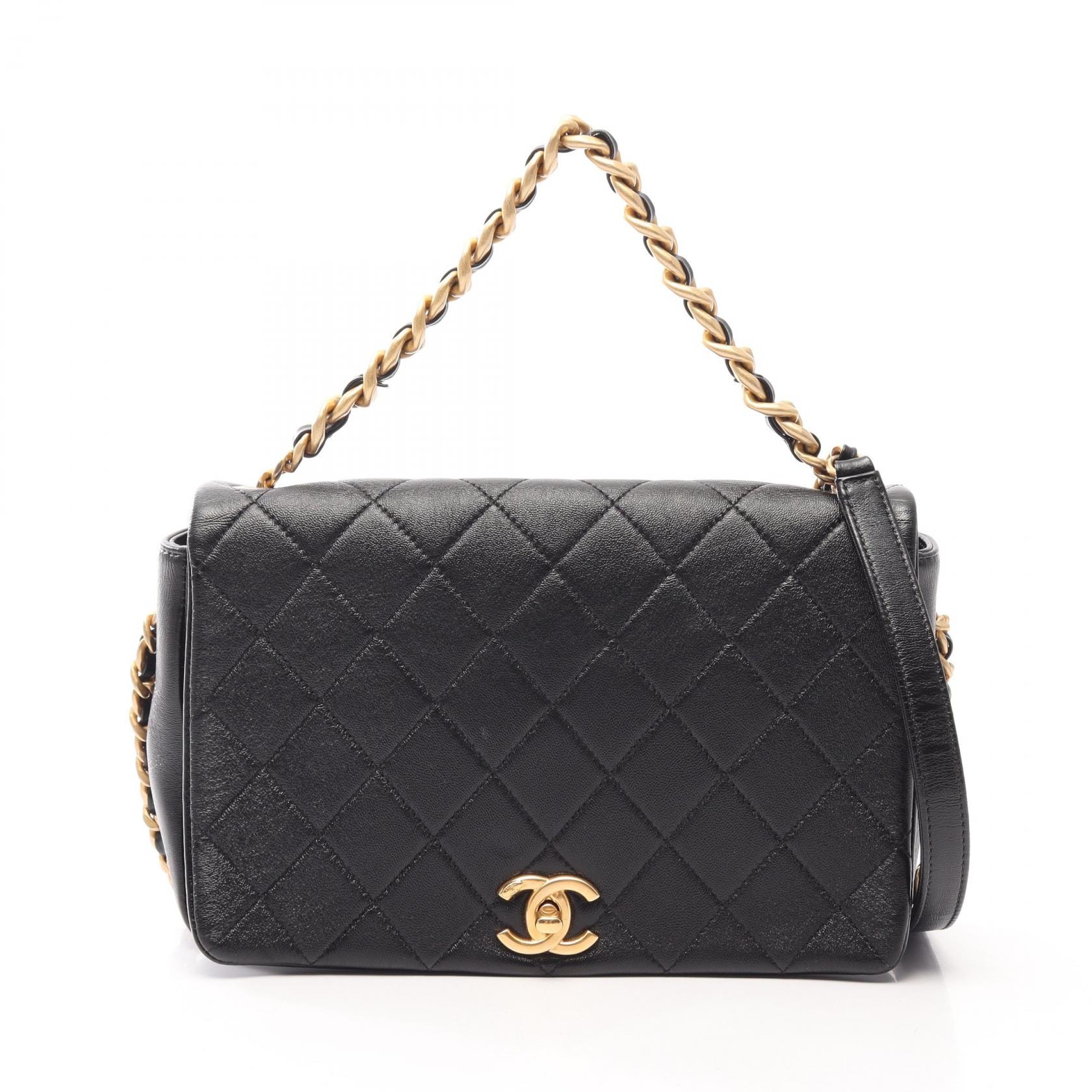 シャネル CHANEL マトラッセ 2WAY ショルダーバッグ バッグ レザー レディース ブラック系 【中古】