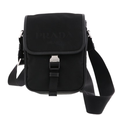 PRADA プラダ ナイロン ショルダーバッグ ショルダーバッグ 2VD028 ナイロン ブラック シルバー金具 メンズ【中古】