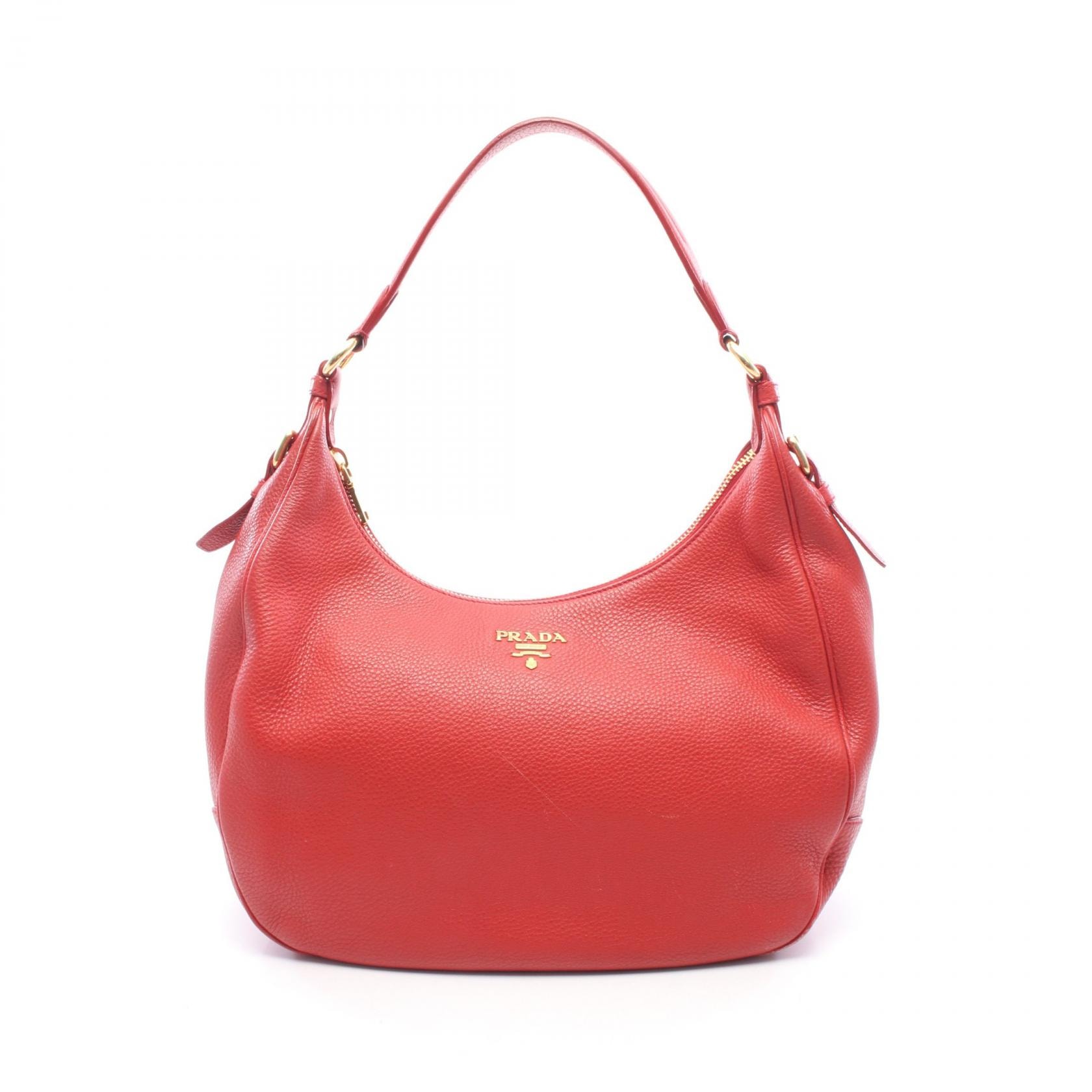 プラダ PRADA VIT.DAINO ショルダーバッグ バッグ レザー レディース レッド系 B4311M 【中古】