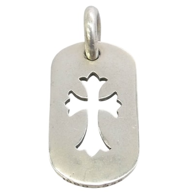 Chrome Hearts Dog Tag S Cut Out Cross "Silver"