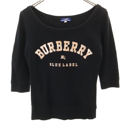 BURBERRY BLUE LABEL バーバリーブルーレーベル 7分袖 カットソー 38 ネイビー 三陽商会