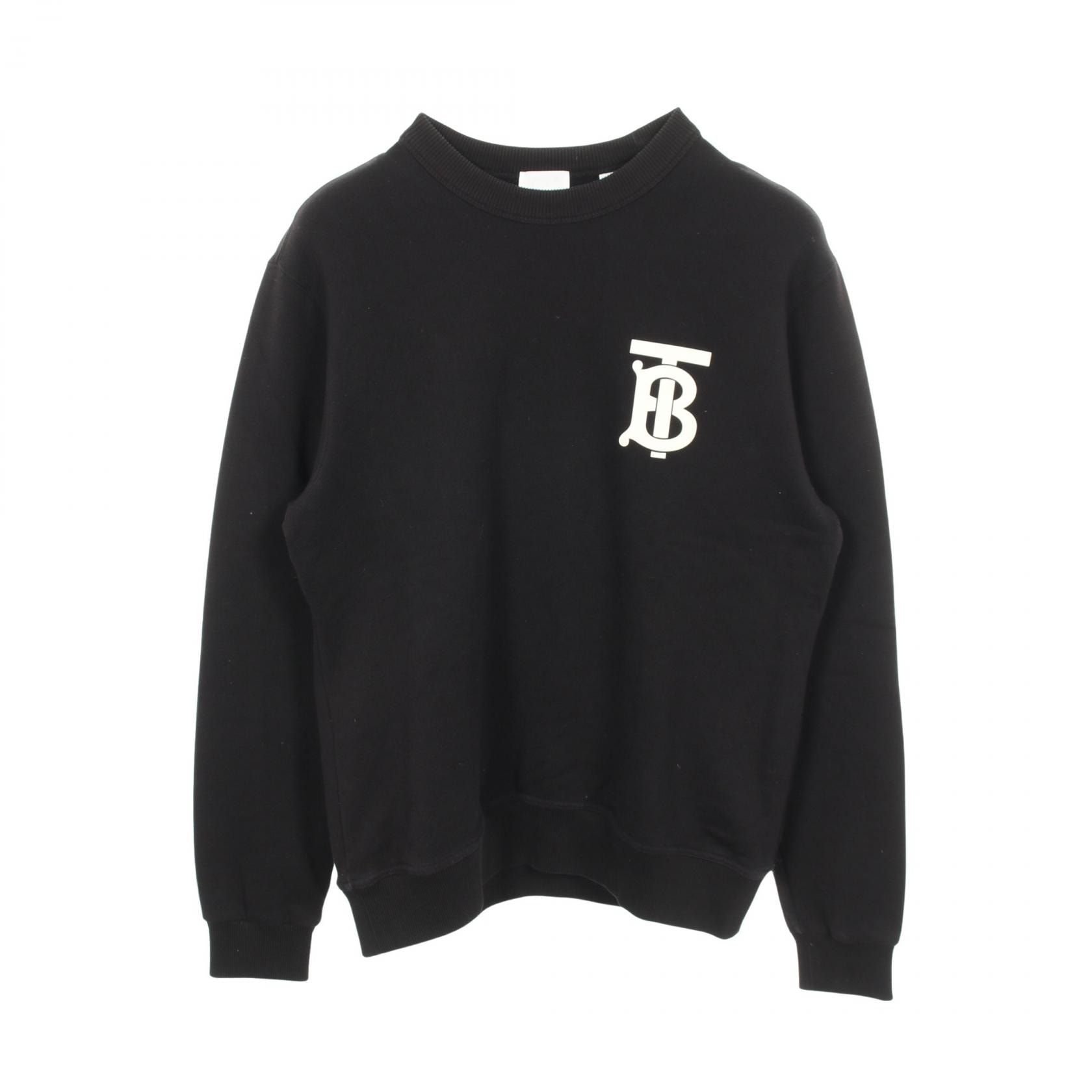 バーバリー BURBERRY ロゴプリント クルーネック スウェット 衣料品 トップス コットン メンズ ブラック系 【中古】