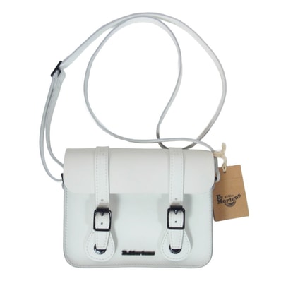 Dr.Martens ドクターマーチン バッグ AC917122 7 インチ サッチェル レザー ショルダー バッグ ホワイト系【新古品】【未使用】【中古】
