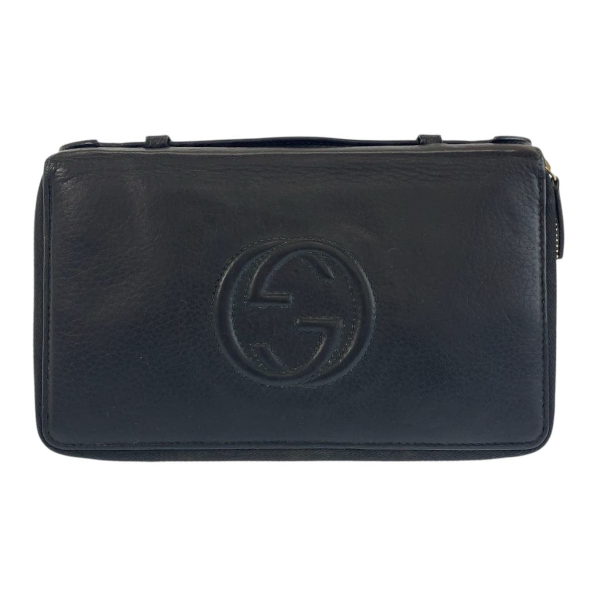 GUCCI グッチ ソーホー ブラック 黒 ゴールド金具 レザー 長財布 オーガナイザー トラベルドキュメントケース 600244 【中古】
