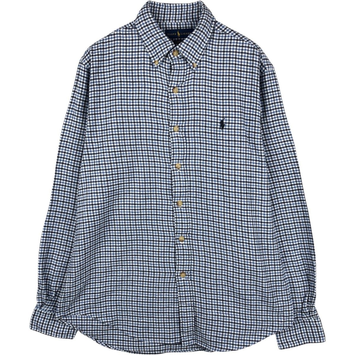 古着 ラルフローレン Ralph Lauren CLASSIC FIT クラシックフィット チェック柄 長袖 ボタンダウン フランネルチェックシャツ メンズM相当/eaa677072
