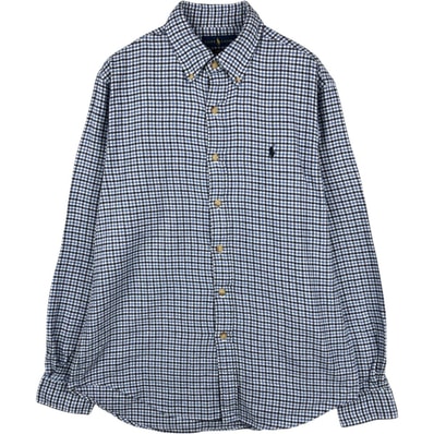 古着 ラルフローレン Ralph Lauren CLASSIC FIT クラシックフィット チェック柄 長袖 ボタンダウン フランネルチェックシャツ メンズM相当/eaa677072