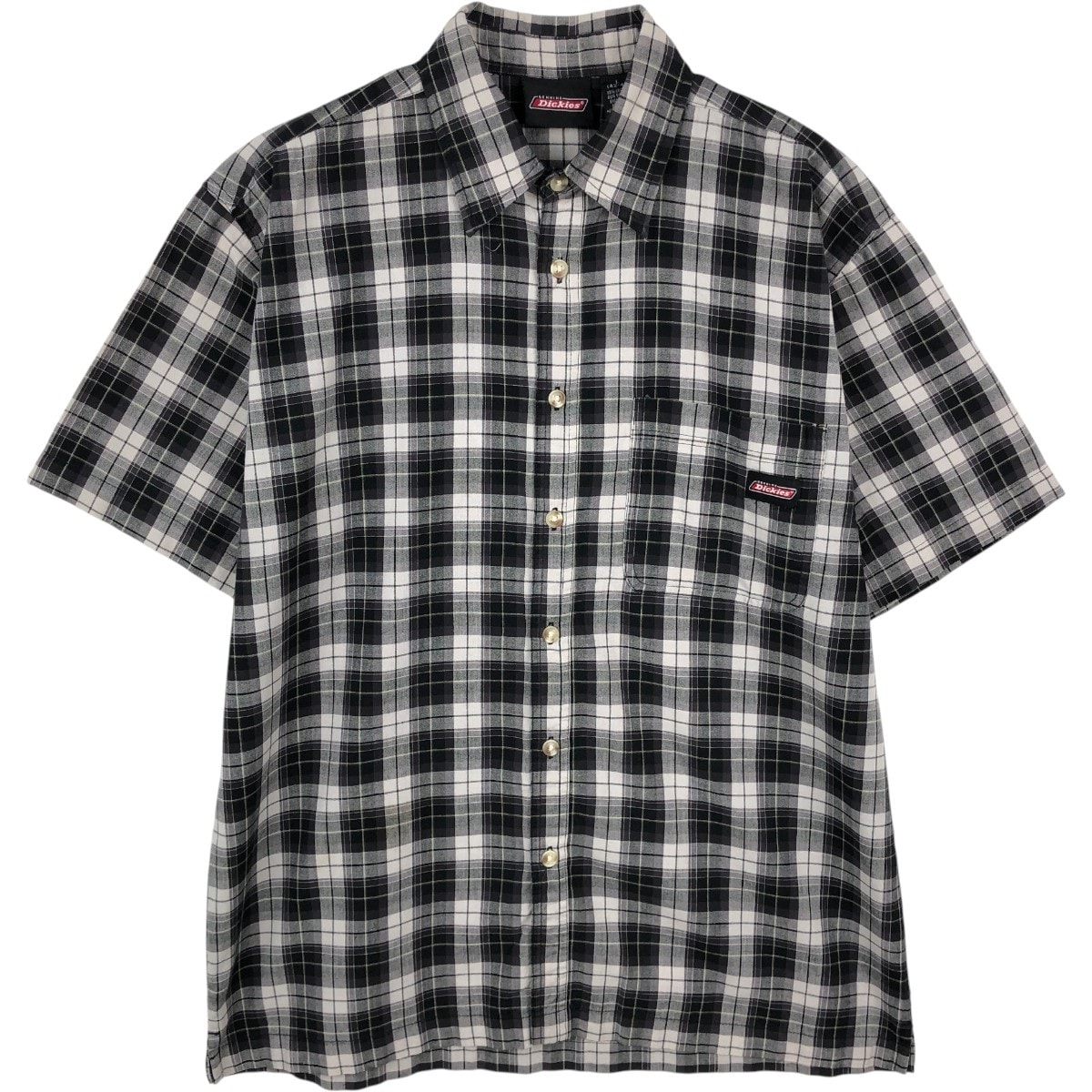 古着 ディッキーズ Dickies チェック柄 半袖 ワークシャツ ボックスシャツ メンズL相当/eaa668058