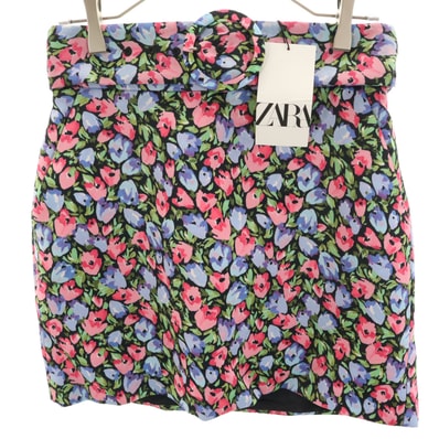 未使用 ZARA ザラ 花柄 ミニスカート S マルチ