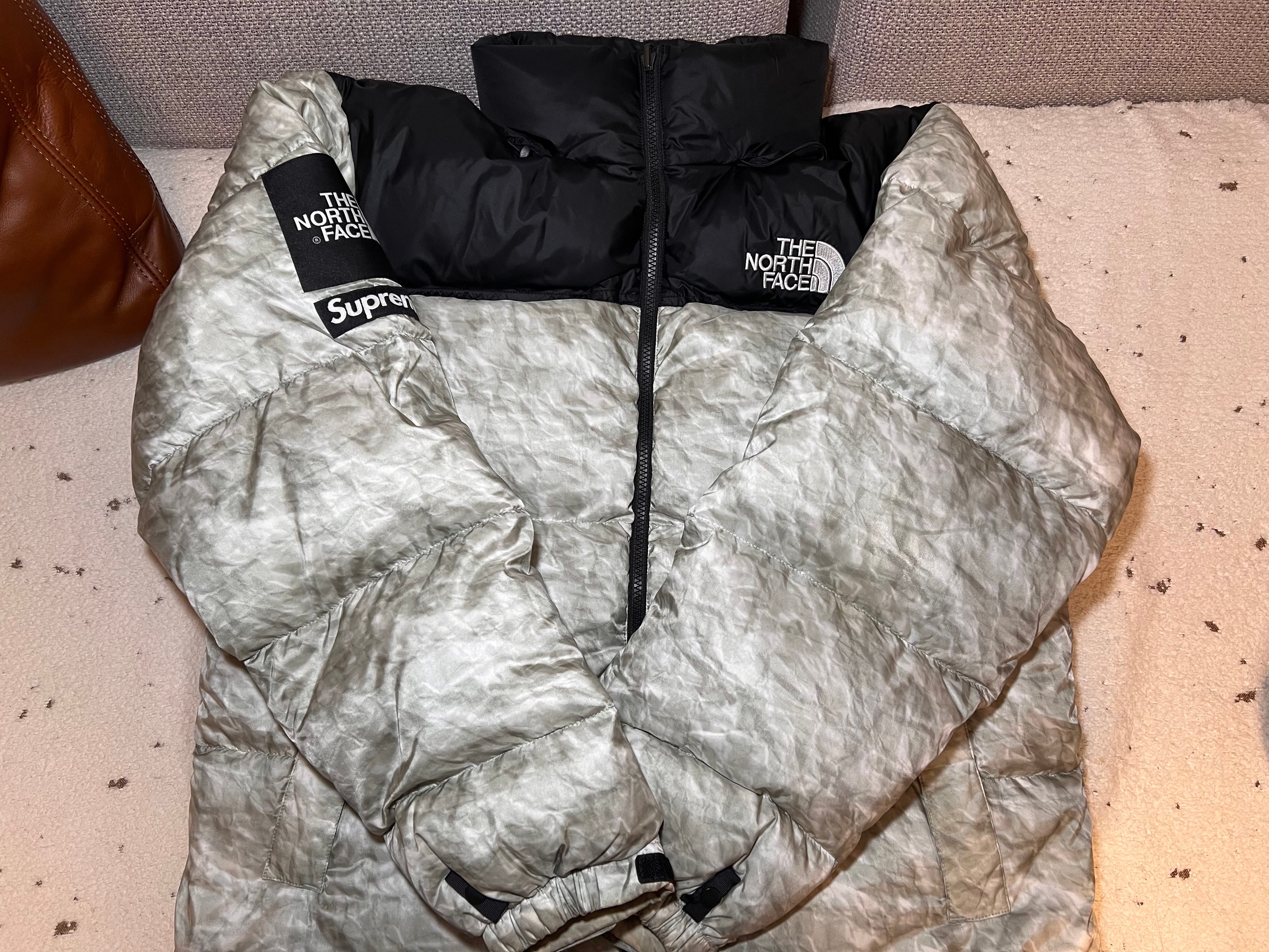 Supreme x The North Face Nuptse Jacket "White Paper Print"