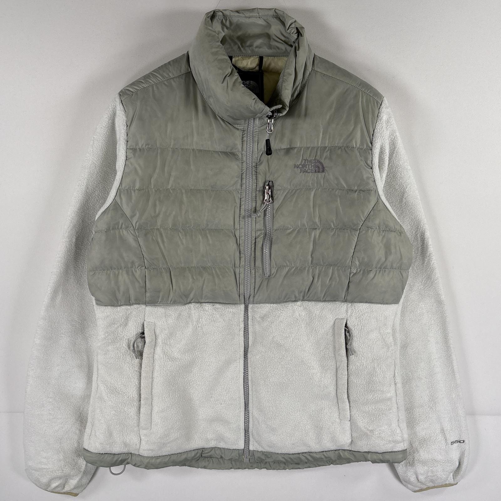 古着 ザ・ノースフェイス THE NORTH FACE フルジップフリースジャケット デナリ グースダウン 550fill M  ホワイト レディース